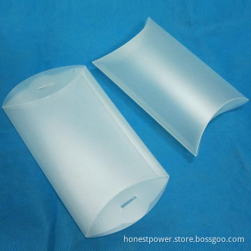 Plastic Gift Pillow Folding Boxes, Made of PP, Custom Sizes and Logos